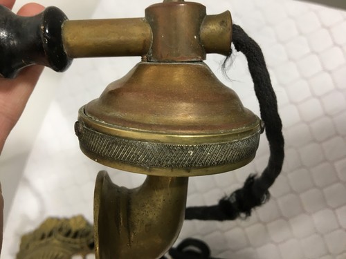 Telefono antico vintage in ottone per ricambi o riparazioni necessita di ri-cablato - Foto 6 di 12