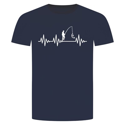 Herzschlag Angeln T-Shirt - Ekg Angler Angel Fischen Fisch Hecht Zander