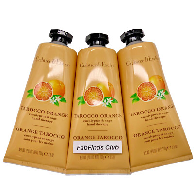 Crabtree & Evelyn Tarocco Orange Hand Therapy Cream Set 10.5oz (3x3.5oz)