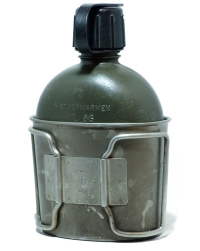 Cantina excedente del ejército holandés 1 litro bolsa de taza de metal desorden de correas - Imagen 3 de 5