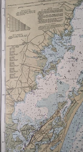 Authentic 1980 Nautical Map Fenwick Island To Chincoteague Inlet 36" X 42" - Picture 3 of 4