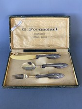 2ºSet Posate Da Bambino In Argento 800 Con Scatola provenienza Reggio Emilia