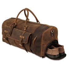 Handmade Leather Travel Duffel Bags Men and Women Overnight Weekend Sports Gym