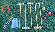 Vintage Forster Croquet Set With 5 Mallets, 6 Croquet Balls  More With Case