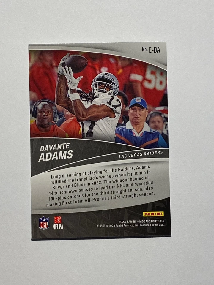 2023 Mosaic #E-DA DAVANTE ADAMS Elevate RAIDERS - Image 2 of 2
