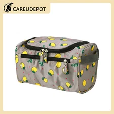 1Pcs Travel Makeup Bag Toiletry Organizer Waterproof Oxford Cloth Gray Yellow