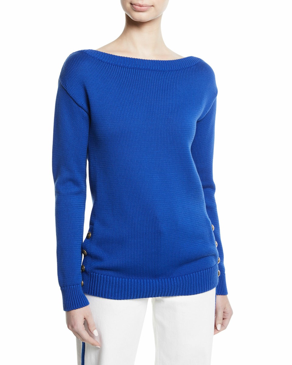 $850 Ralph Lauren Purple Label Collection Boat Neck Chunky Jersey 