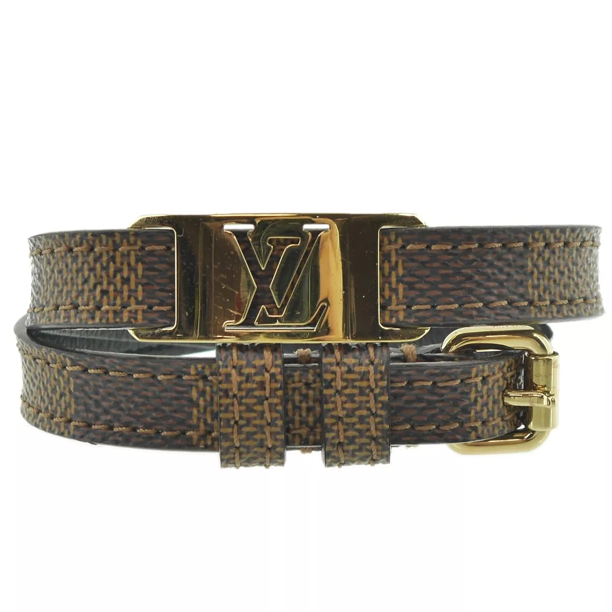 Louis Vuitton Keep It Bracelet Damier Ebene in Canvas with Gold