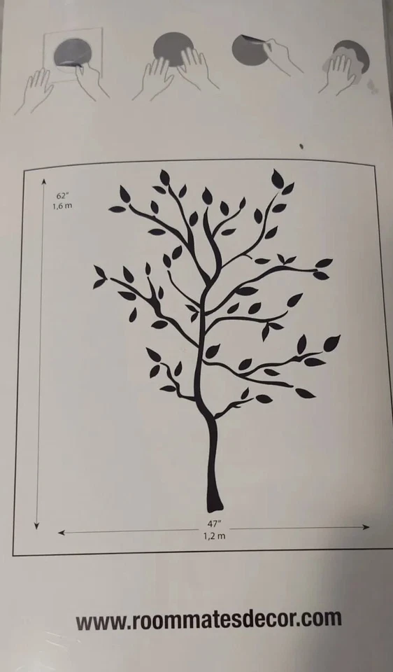 RAMAS DE ÁRBOL FAMILIAR NEGRO Mural Pegatinas de Pared Decoración de Habitación Calcomanías de Vinilo NUEVO EE. UU. Foto 3 de 4