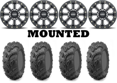 Kit 4 Maxxis Zilla Tires 28x9-14/28x11-14 on ITP Inertia Beadlock Black CAN