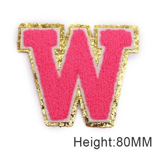 Chenille Letter Sequined Patches Pink Iron On Appliques Garment Craft Decor 1Pcs - Picture 28 of 58