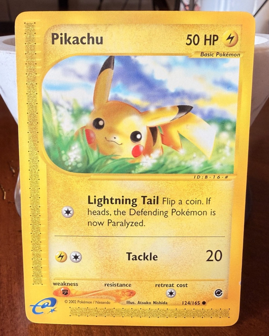 Pikachu 124/165 Pokemon 2002 Expedition e-Card Series (Regular Finish) NM