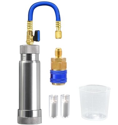 AC Oil Dye Injector Kit for R134a Refrigerant System with 1/4'' SAE Connector and