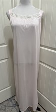 Spotlight Nylon Nightgown Pink Sleeveless SZ L Lace Trim Long