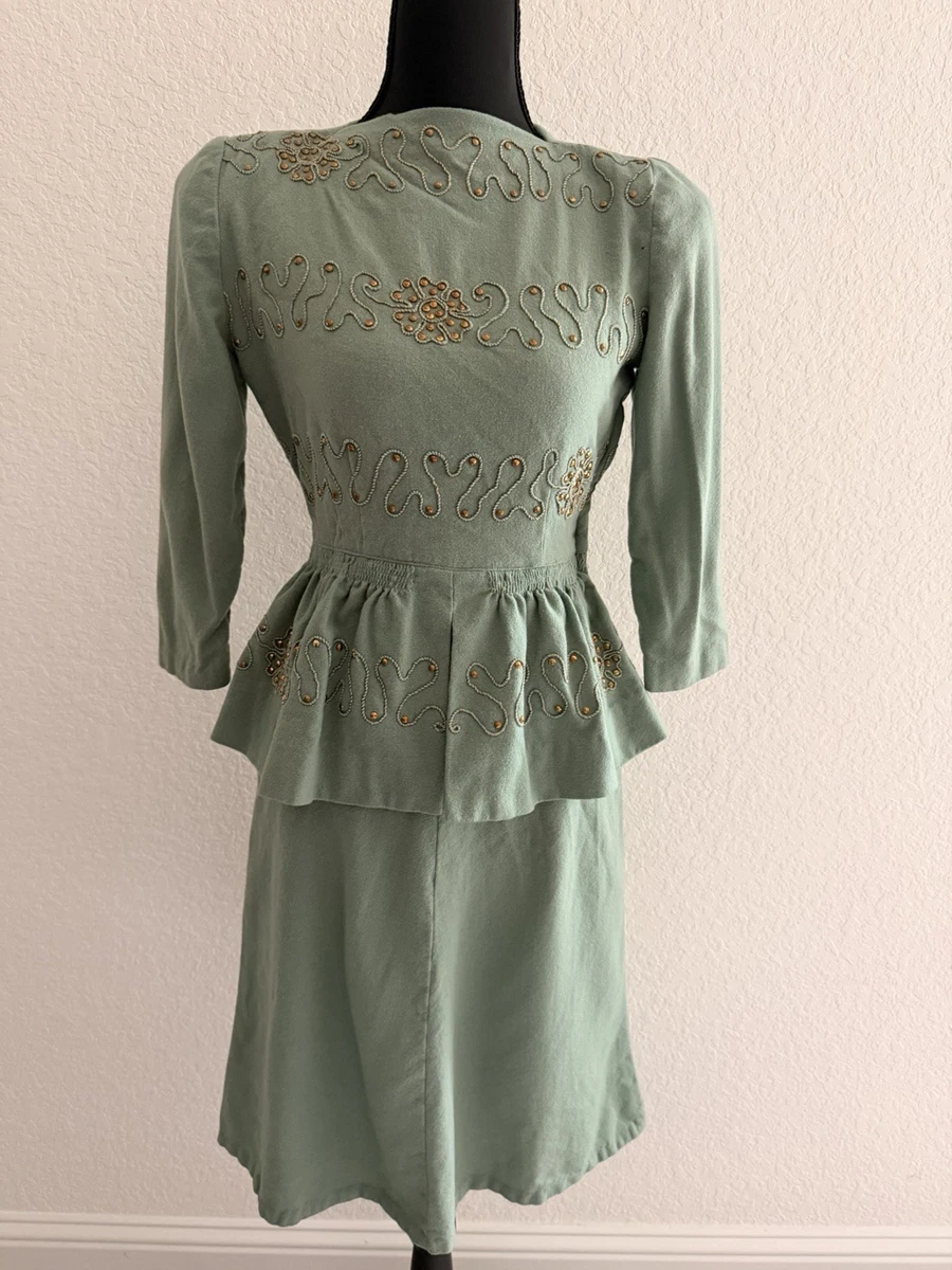 Peplum Green Vintage Dresses for Women for sale | eBay