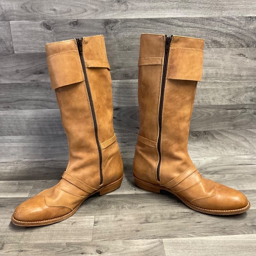 Vintage Frye Dorado Damenstiefel 3 Riemen hellbraun Dead Stock #77695 Größe 10 M - Bild 8 von 16