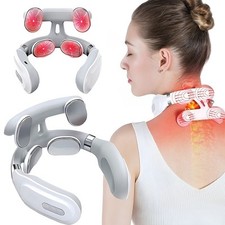Neck Massager Machine 4 Head Heating Vibration Hot Compress Cervical Spine