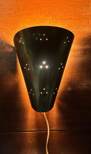 Vintage Metal Atomic Cone Wall Sconce Light Fixture MCM Mid Century Retro