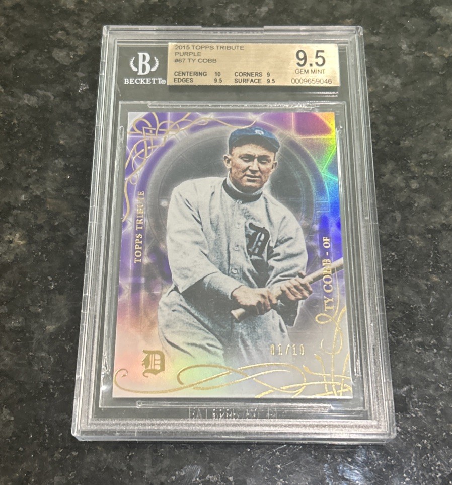 2015 Topps Tribute Ty Cobb #67 Purple /10 Detroit Tigers Baseball Card