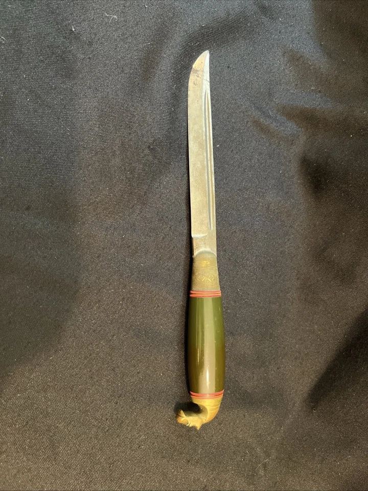 CUCHILLO CABEZA CABALLO FINLANDIA IISAKKI JARVENPAA VINTAGE ACERO INOXIDABLE Y FUNDA DE CUERO Foto 2 de 4