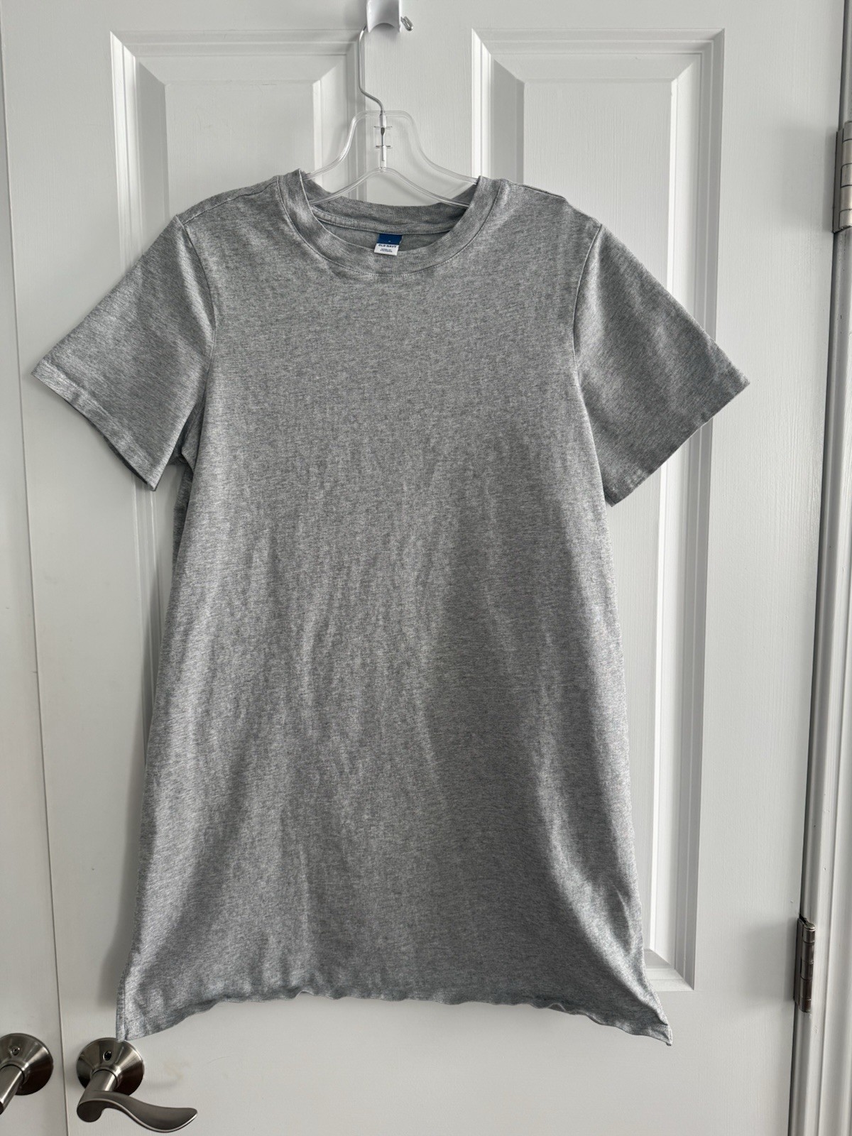 Old Navy Gray Solid Crew Neck Short Sleeve Jersey T-Shirt Cotton Size S