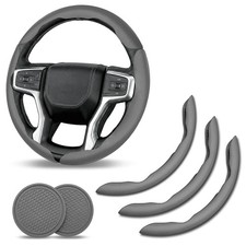 3pcs Segmented Steering Wheel Cover With 2 Car Coasters For Cadillac Srx 38cm 3pcs Segmented Steering Wheel Cover With 2 Car Coasters For Cadillac Srx 38cm