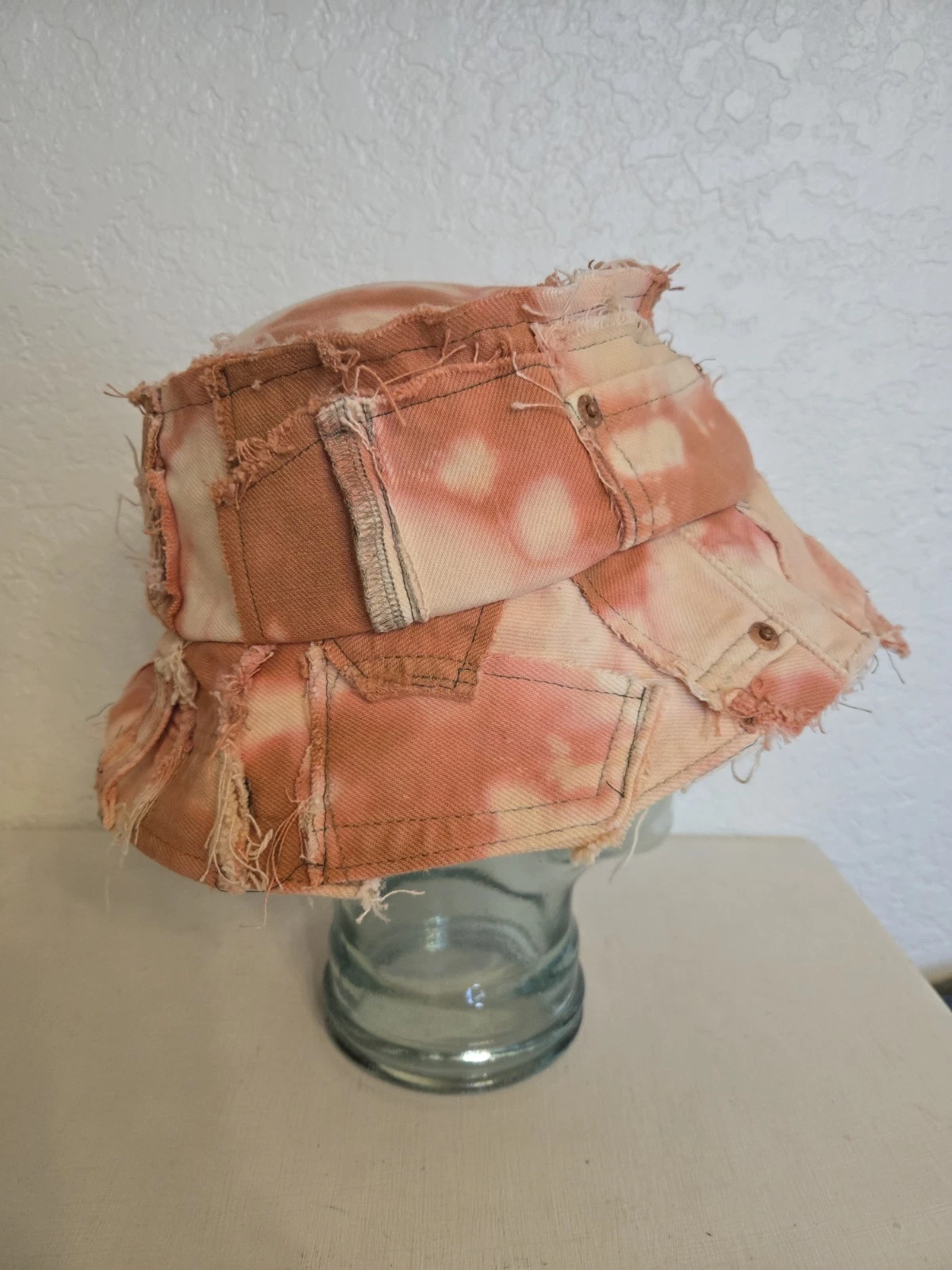 Denim Distressed Bucket Hat - One of a Kind