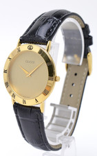 【Near MINT】 GUCCI 3000.2.M 33mm Dial Gold Quartz Men's Vintage Watch From Japan