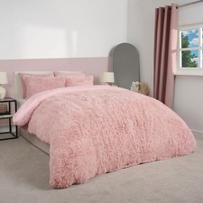 OHS Teddy Bedding Set Soft Fleece Faux Fur Fluffy Cosy Warm Duvet Cover