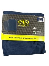 Athletic Works Kids' Waffle Thermal Underwear Crew Top Bottom Set Blue XS 4-5