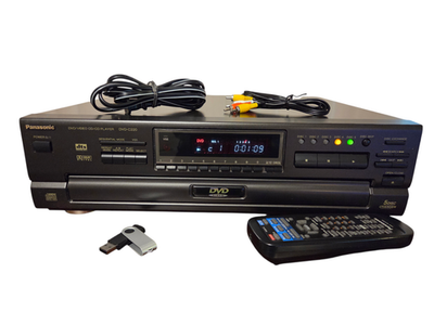 Panasonic DVD C220D 5-Disc DVD/CD Player Changer Remote AV Cables