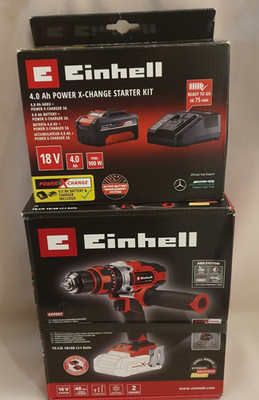 Einhell Schlagbohrschrauber TE-CD 18/48 Li-i Akkuschrauber + Starter Kit 4,0 Ah