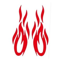 2Pcs Flame Reflective Sticker for Car Vinyl Racing Sports Stripe Decal for Red