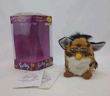 Original 1998 Striped Tiger Furby. Used In Box, Tags  And Instructions. Working