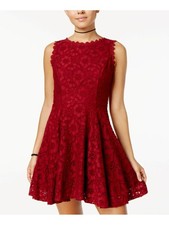 CITY STUDIO Womens Sleeveless Square Neck Mini Party Fit + Flare Dress