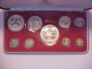 Bahamas Proof Set 1973 4 grandi monete d'argento