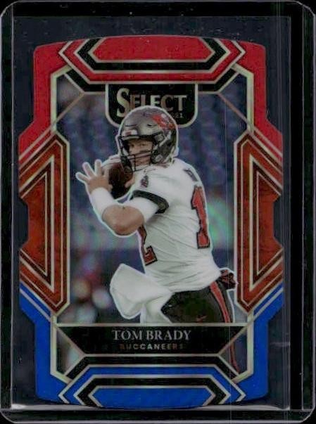 2021 Panini Select #201 Tom Brady Red and Blue Prizm Die Cut