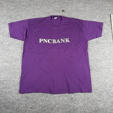 Fruit of the Loom T-Shirt Mens Size XXL Purple PNC Bank Vintage Made in USA Tee