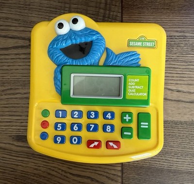 Vintage Sesame Street Cookie Monster Electronic Learning Calculator WORKS 