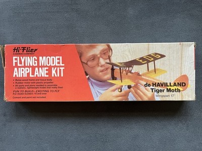 Vintage Hi-Flier De Havilland Tiger Moth Balsa Kit #107 - 17   Wing Span