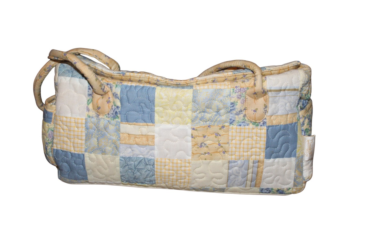 Donna Sharp Quilted Patchwork Blue & Yellow Hand … - image 1