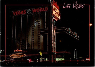 VEGAS WORLD HOTEL & CASINO Las Vegas, Nevada NV 4x6 night view Postcard