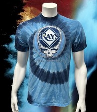 Liquid Blue Grateful Dead Tampa Bay Rays Steal Your Base Tie Dye Blue T-Shirt MD