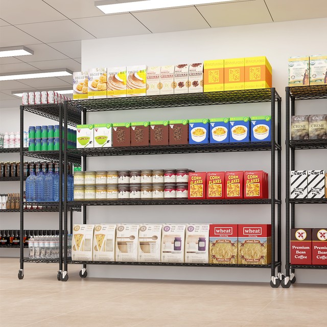 63''W Storage Shelves 2399LBS Garage Shelving Heavy Duty with Wheels Industrail