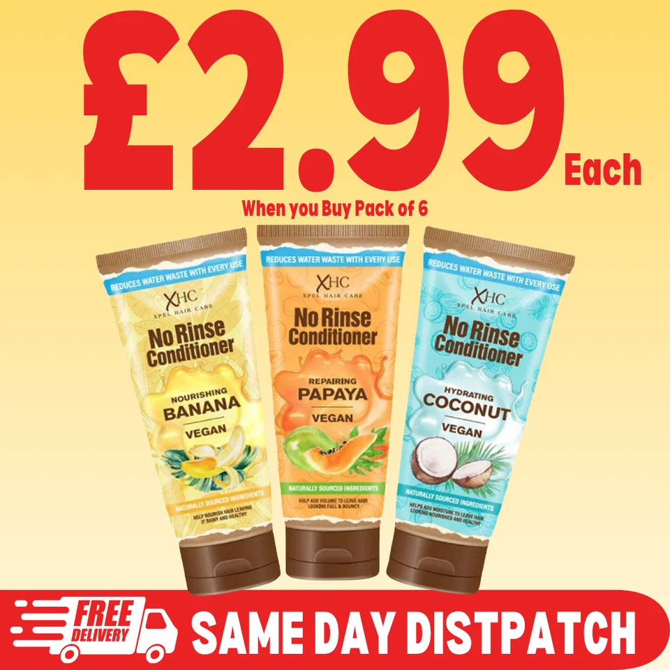 XPEL XHC No Rinse Conditioner 250ML Vegan Hydrating hair Coconut Banana Papaya