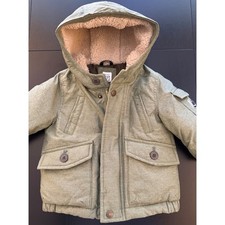Baby Gap Insulated Coat Toddler 12-18m Desert Cactus Full-Zip Fleece-Lined Hood
