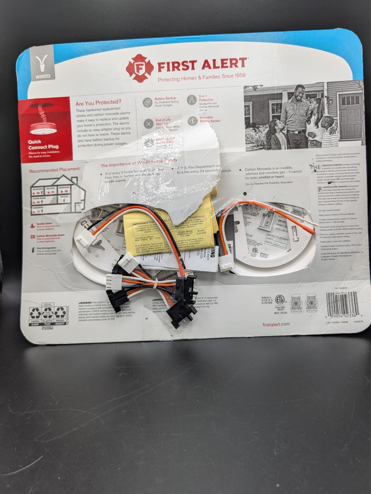First Alert Smoke and Carbon Monoxide Alarm Detector set of 2 open box
