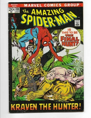 Amazing Spider-Man 104 1971 Marvel Comics VG/F 5.0 Kraven Zabu Kazar Gwen Stacy
