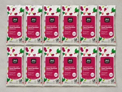 365 Whole Foods Winterberry Hand Sanitizer Wipes 12 Packs Exp 07/2025