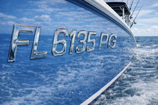 Premium Boat Registration Numbers 3 Raised 3d Domed Marine Decals Chrome